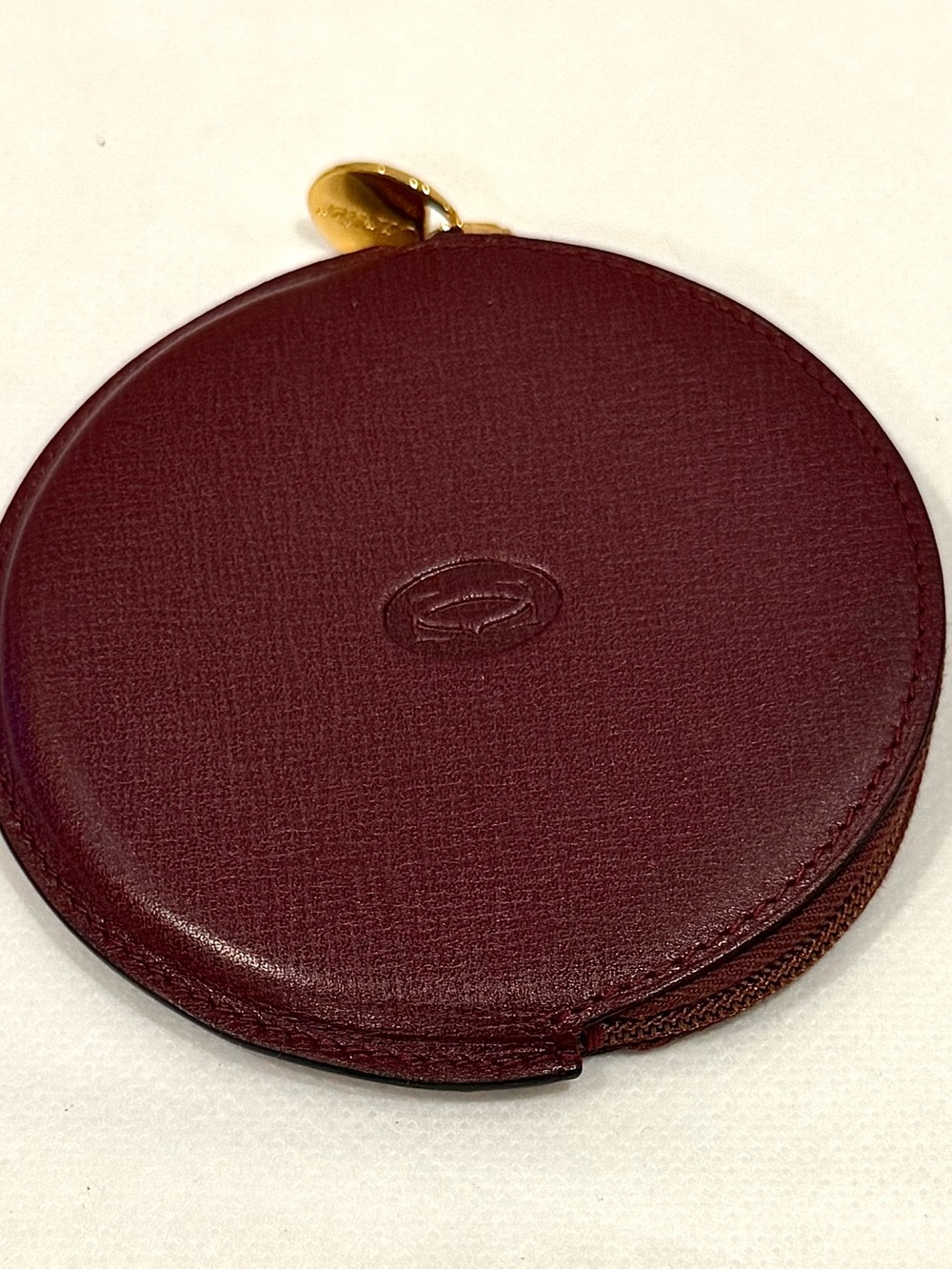 Vintage Must de Cartier Round Coin Purse